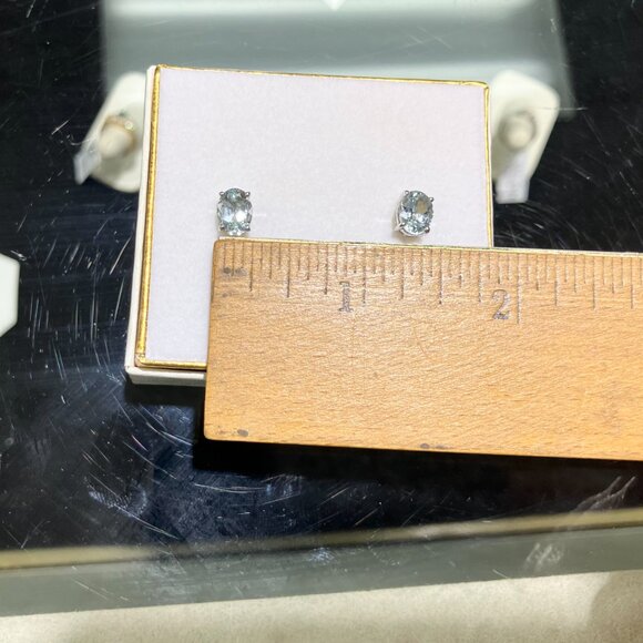 Aquamarine White Gold Earrings - Picture 4 of 5